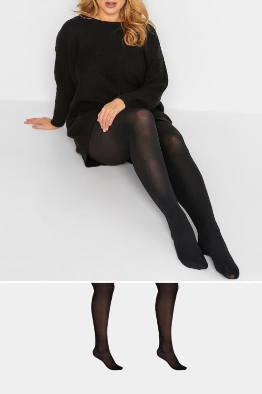evans Yours 2 PACK Black 100 Denier Tights