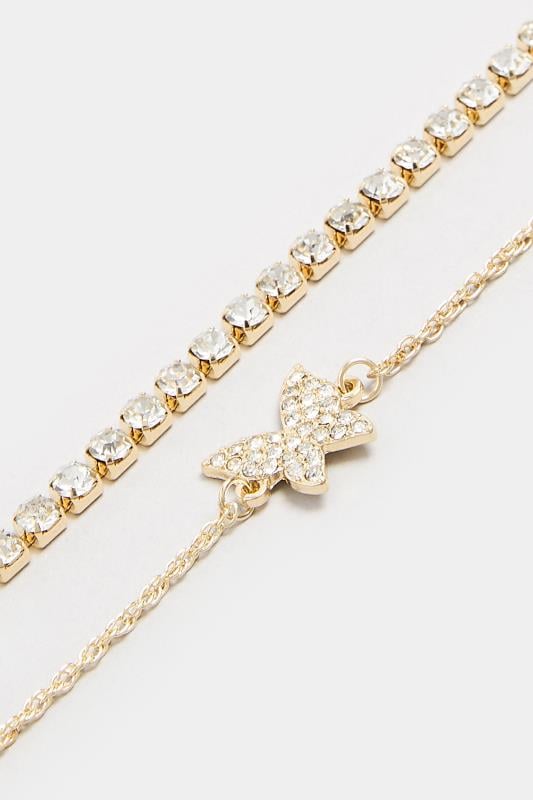 Evans Yours 2 PACK Butterfly Chain Bracelet