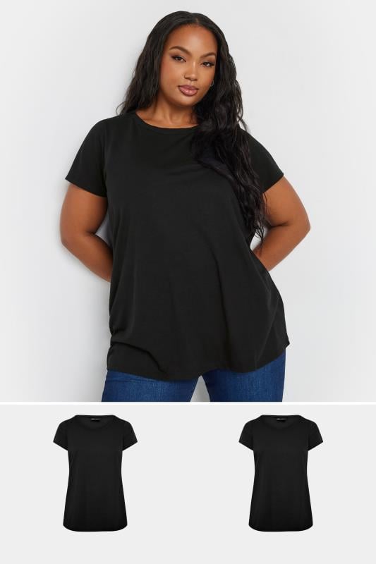 evans YOURS 2 PACK Curve Black Core T-Shirts