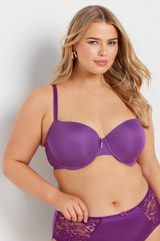 Evans YOURS 2 PACK Curve Purple Floral Padded Bras