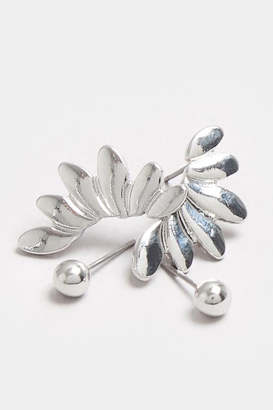 Evans Yours 2 PACK Silver Tone Leaf Stud Earrings