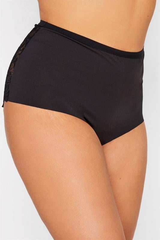 Evans YOURS 3 PACK Curve Black Lace Full Briefs