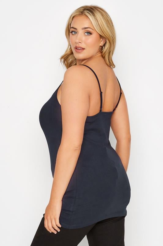 Evans YOURS 3 PACK Curve Black & Navy Blue Cami Tops