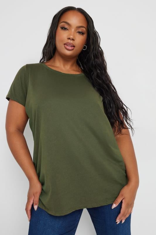 Evans YOURS 3 PACK Curve Green & Black Core T-Shirts