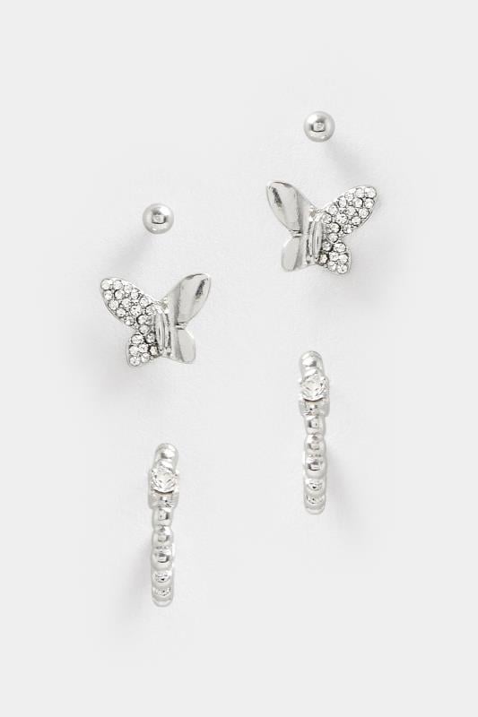 Evans Yours 3 Pack Diamante Butterfly Earrings