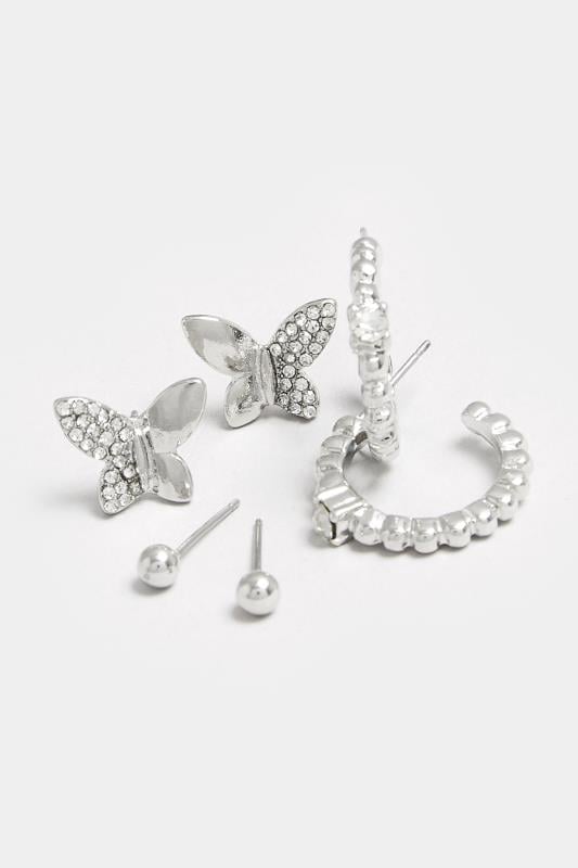 Evans Yours 3 Pack Diamante Butterfly Earrings