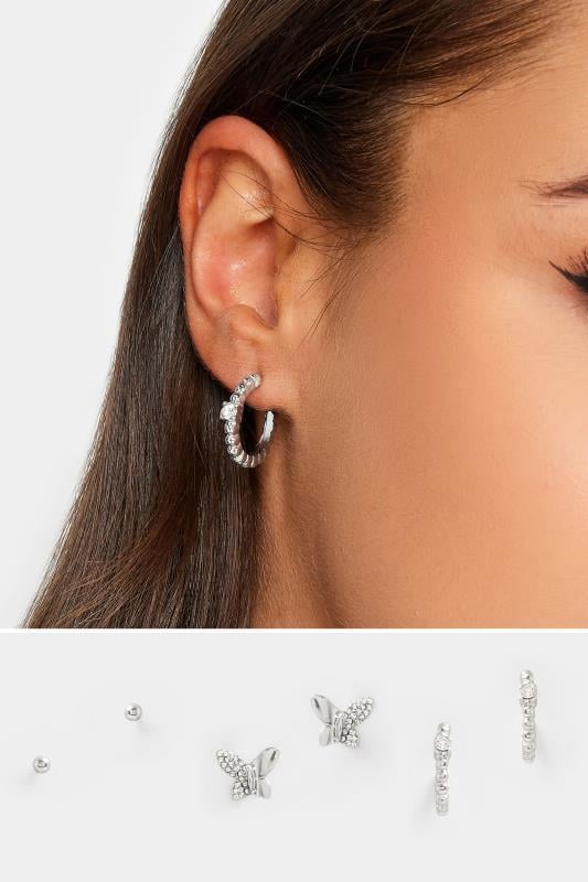 evans Yours 3 Pack Diamante Butterfly Earrings