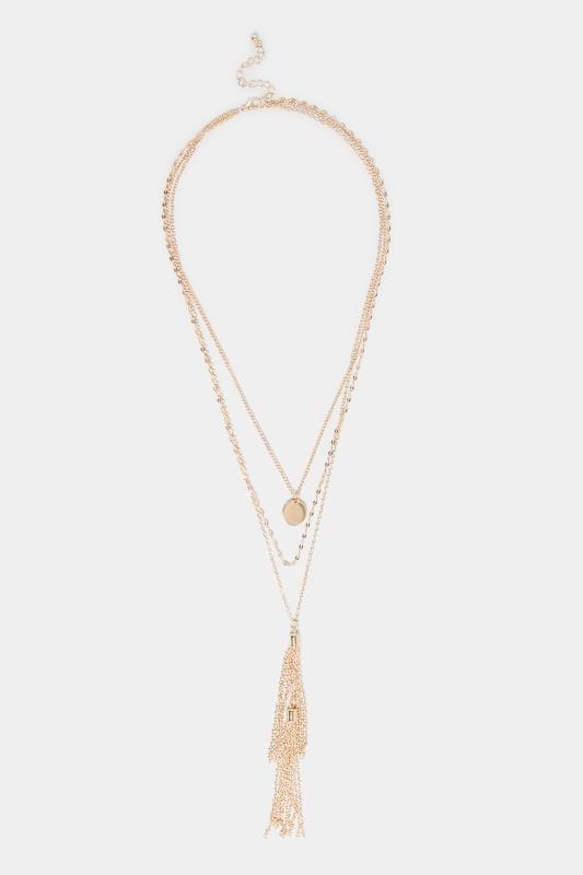 Evans Yours 3 PACK Gold Tassel Chain Necklace Set