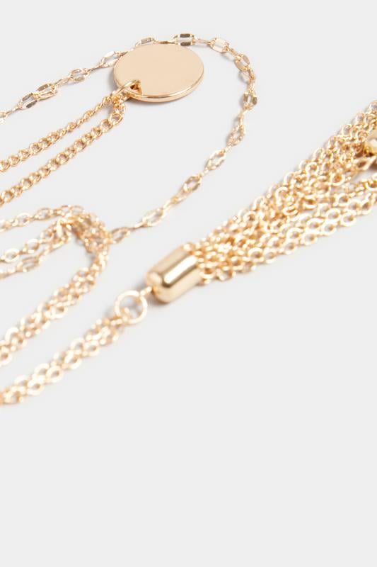 Evans Yours 3 PACK Gold Tassel Chain Necklace Set
