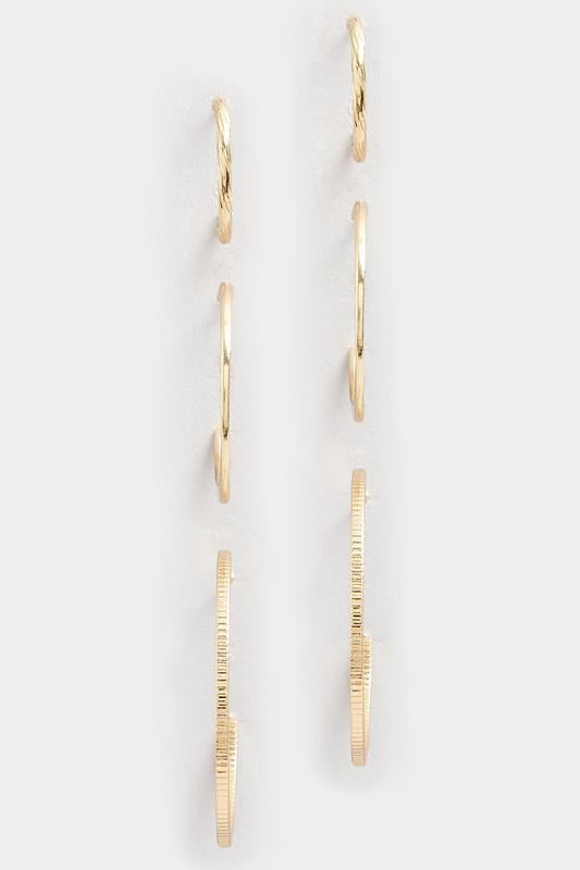 Evans Yours 3 PACK Gold Tone Hoop Earring Set
