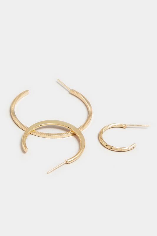 Evans Yours 3 PACK Gold Tone Hoop Earring Set