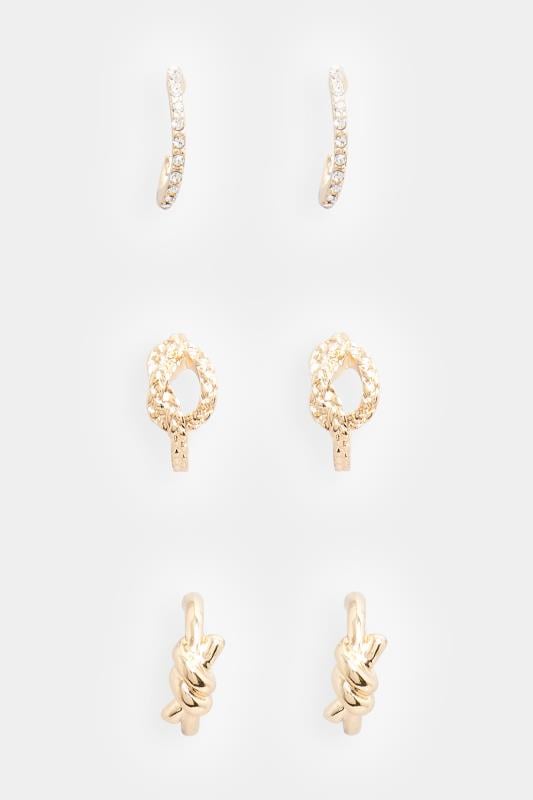 Evans Yours 3 PACK Gold Tone Knot Earring Set