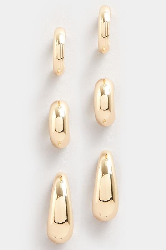 Evans Yours 3 PACK Gold Tone Teardrop Earring Set