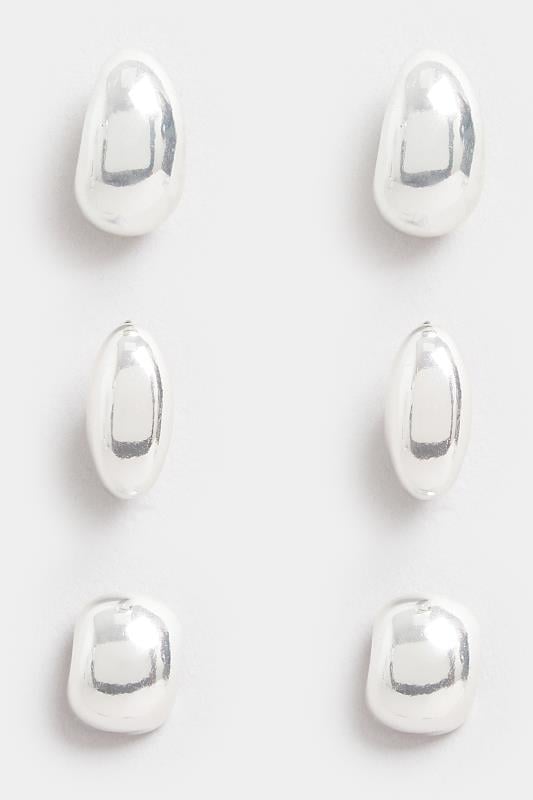 Evans Yours 3 PACK Silver Small Chunky Small Hoops