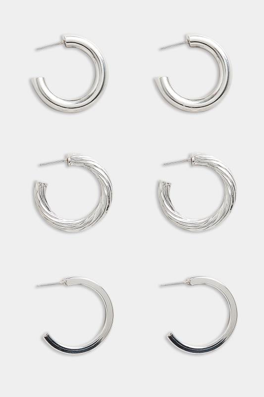 Evans Yours 3 PACK Silver Small Hoop Earrings Set