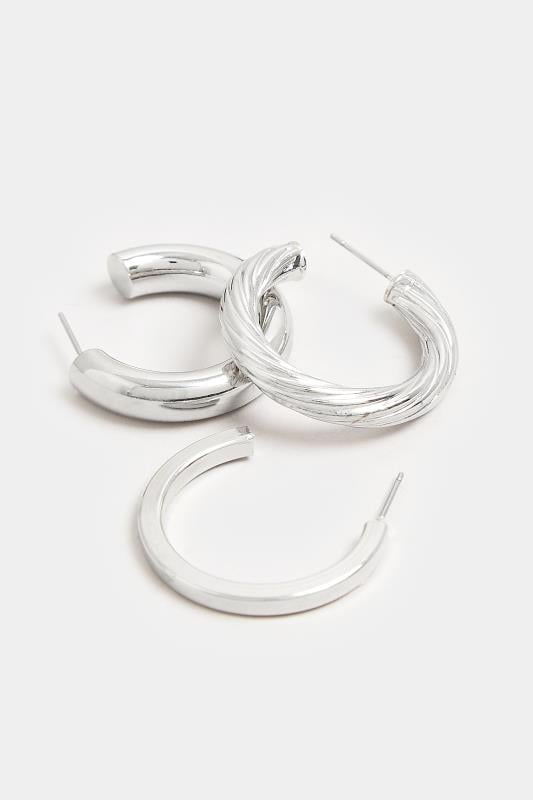 Evans Yours 3 PACK Silver Small Hoop Earrings Set