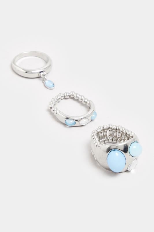 Evans Yours 3 PACK Silver Tone Stone Ring Set