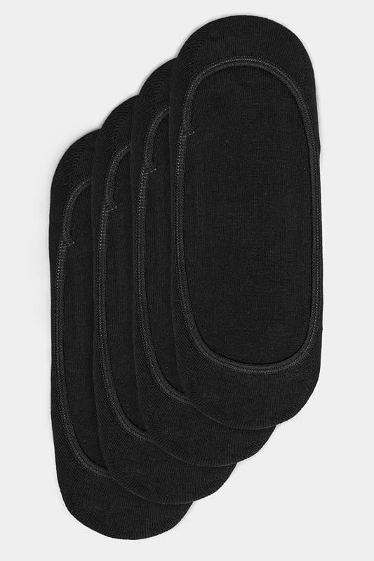 Evans Yours 4 PACK Black Footsie Socks