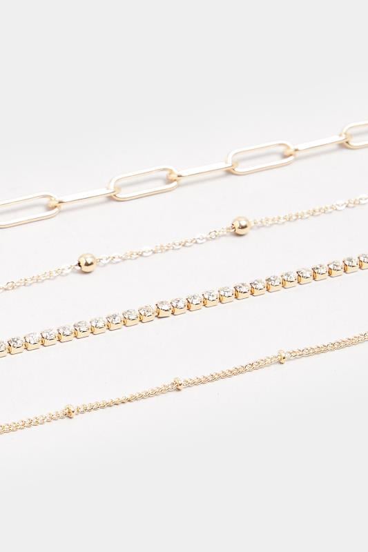 Evans Yours 4 PACK Gold Tone Chain Necklaces