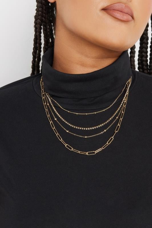 evans Yours 4 PACK Gold Tone Chain Necklaces