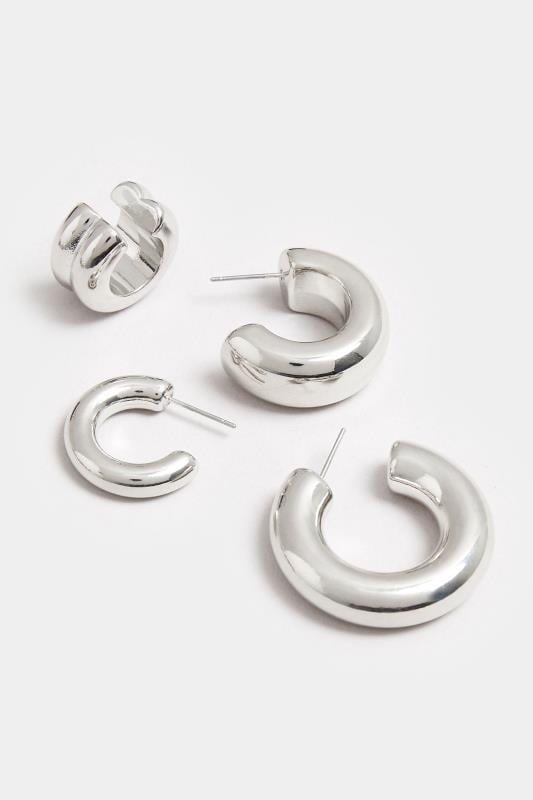 Evans Yours 4 PACK Silver Tone Hoop Earrings