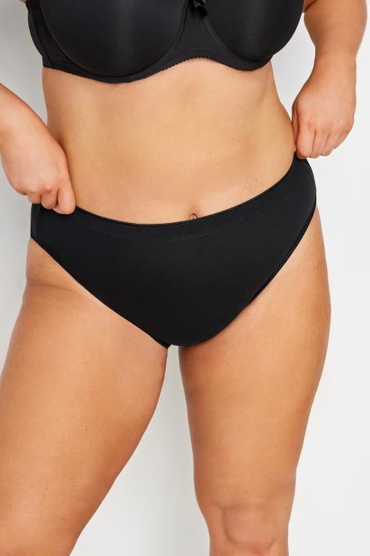 Evans YOURS 5 PACK Curve Black High Leg Briefs