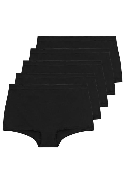 Evans YOURS 5 PACK Curve Black High Waisted Shorts