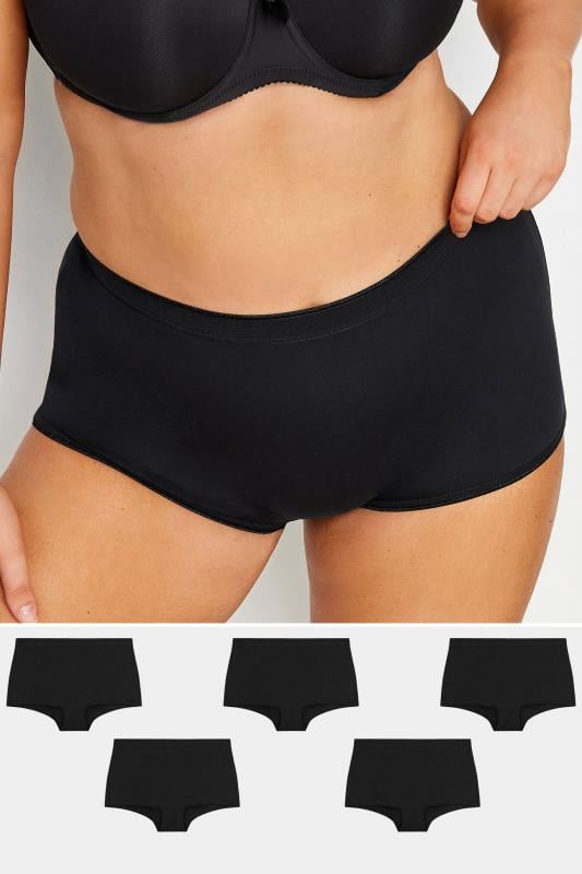 evans YOURS 5 PACK Curve Black High Waisted Shorts