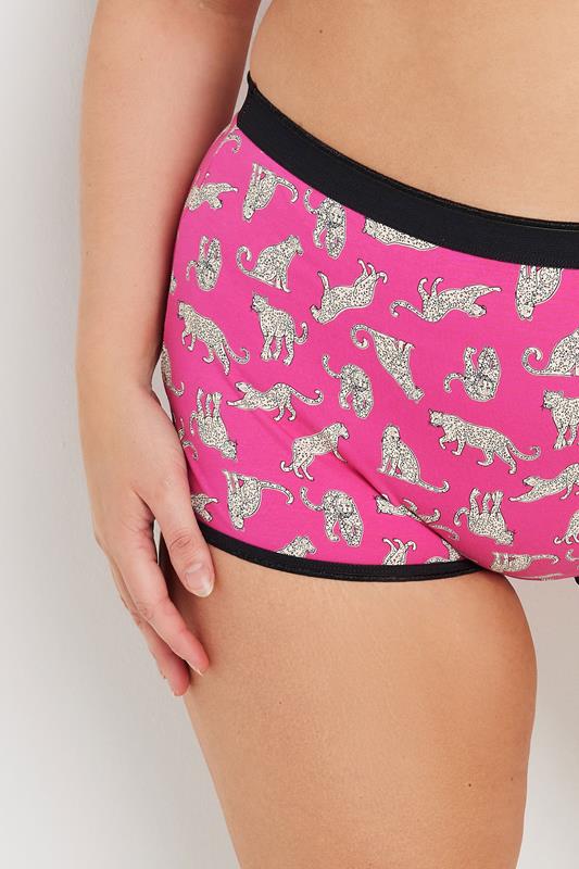 Evans YOURS 5 PACK Curve Pink Leopard Print Shorts