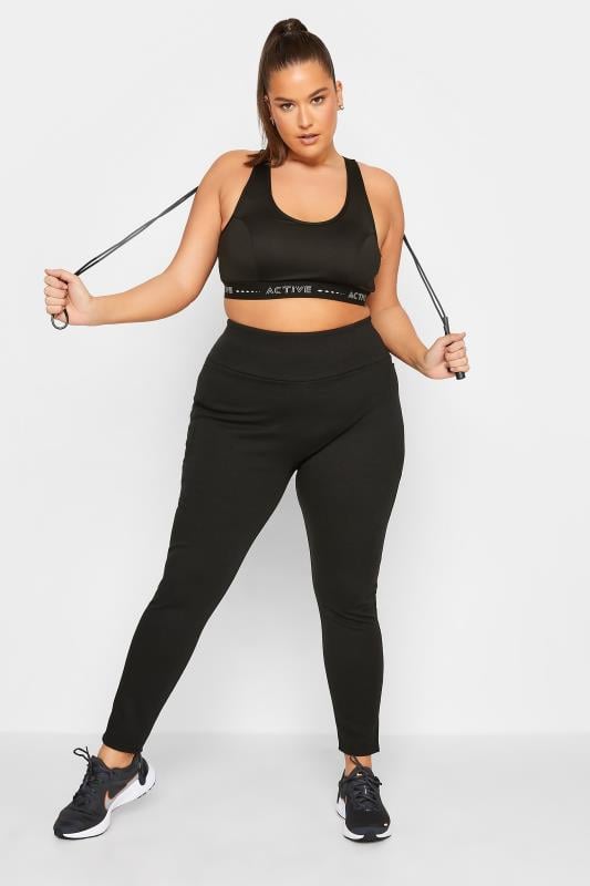 Evans YOURS ACTIVE Curve Black Padded Sports Bra