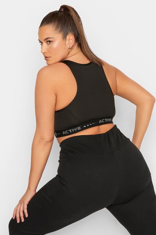 Evans YOURS ACTIVE Curve Black Padded Sports Bra