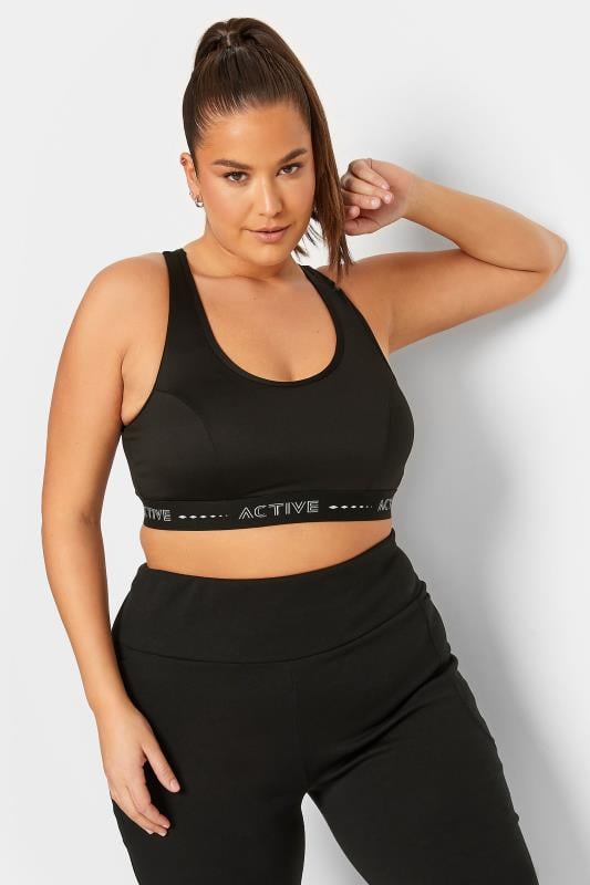 Evans YOURS ACTIVE Curve Black Padded Sports Bra