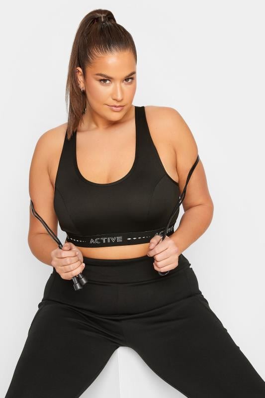 evans YOURS ACTIVE Curve Black Padded Sports Bra