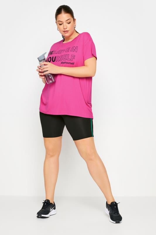 Evans YOURS ACTIVE Curve Black Side Stripe Shorts
