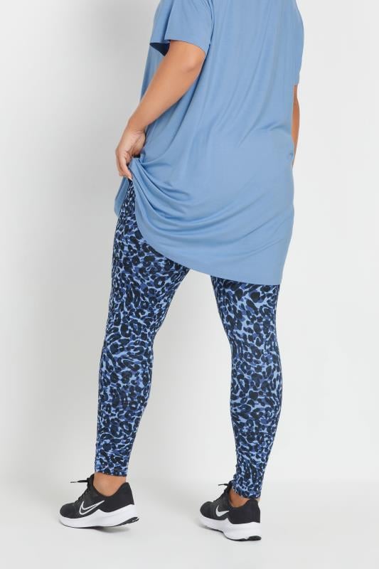 Evans YOURS ACTIVE Curve Blue Leopard Leggings