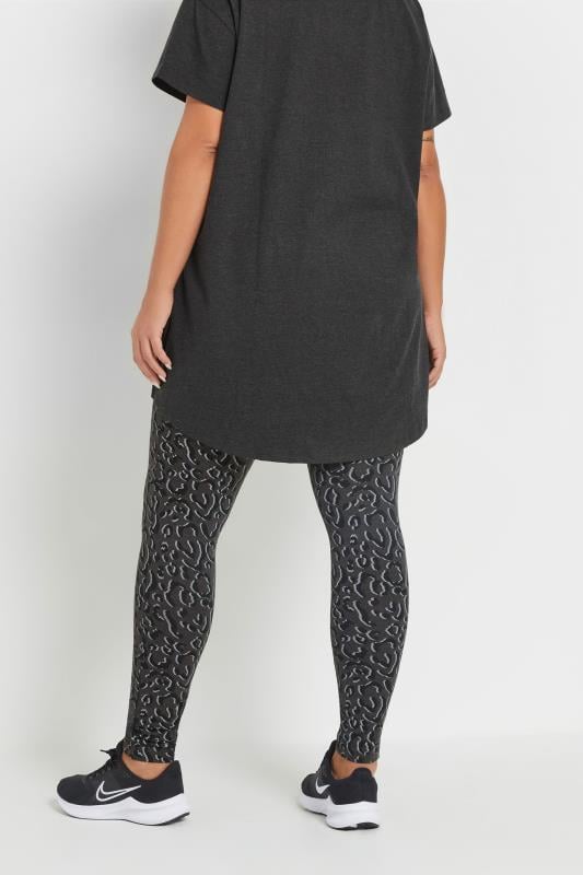 Evans YOURS ACTIVE Curve Grey Leopard Leggings