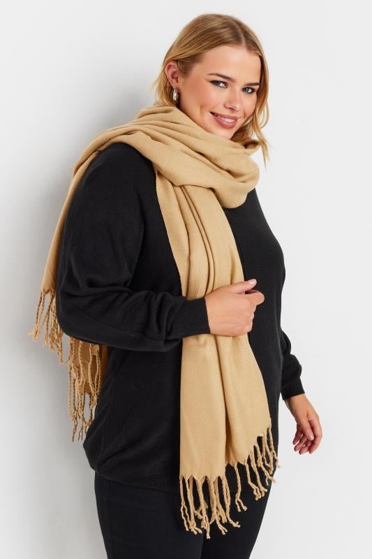 evans Yours Beige Brown Blanket Wrap Scarf