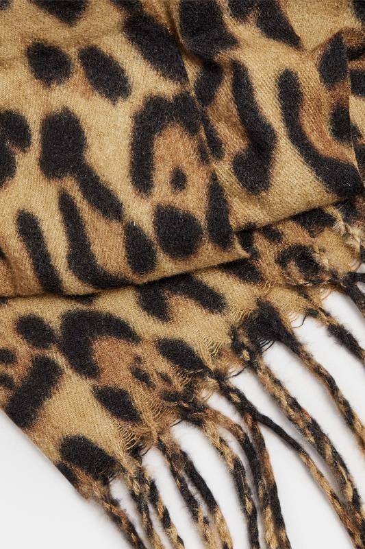 Evans Yours Beige Brown Leopard Print Scarf