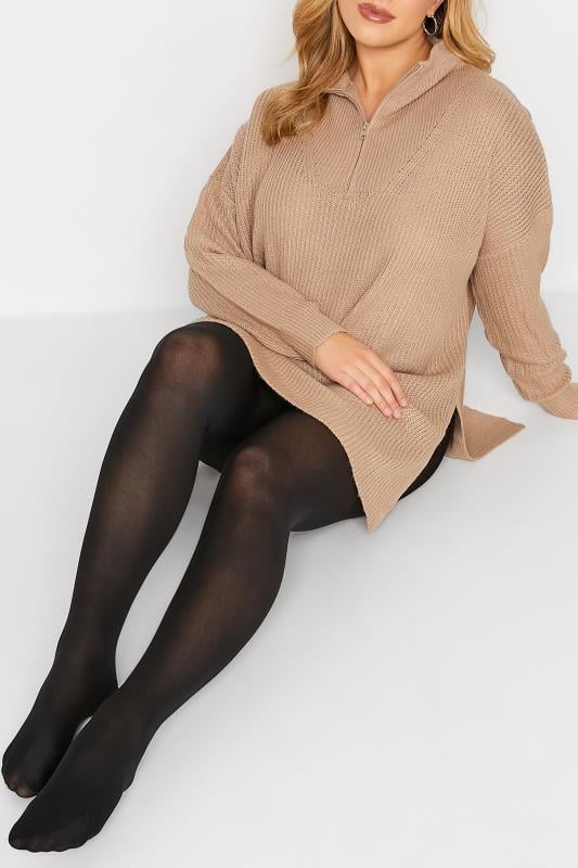 evans Yours Black 50 Denier Velvet Touch Tights