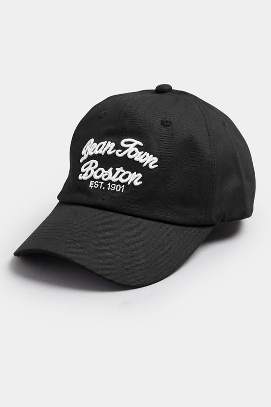 Evans Yours Black 'Boston' Slogan Baseball Cap