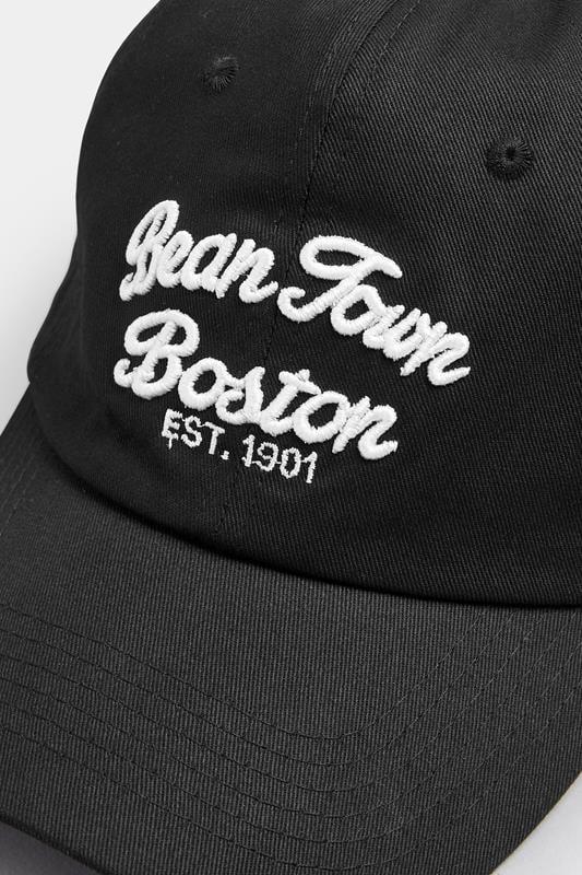 Evans Yours Black 'Boston' Slogan Baseball Cap