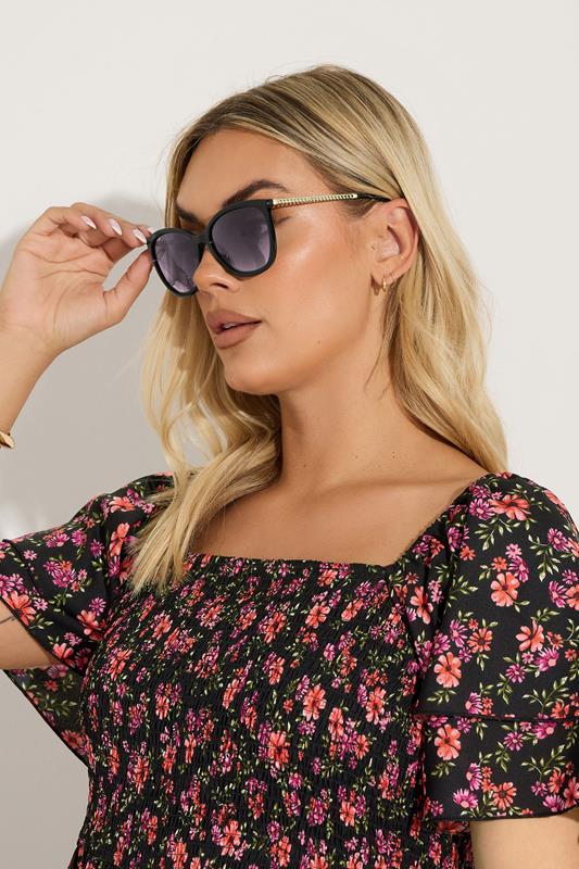 evans Yours Black Chain Arm Sunglasses