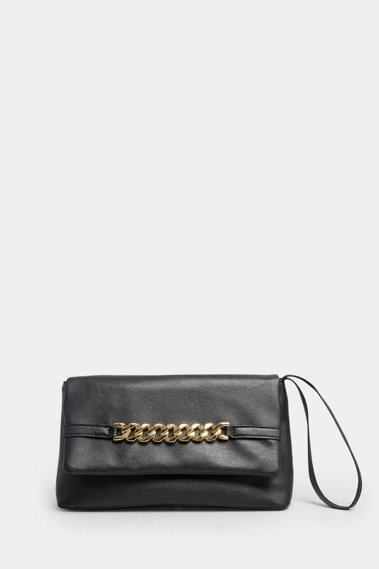 Evans Yours Black Chain Front Bag