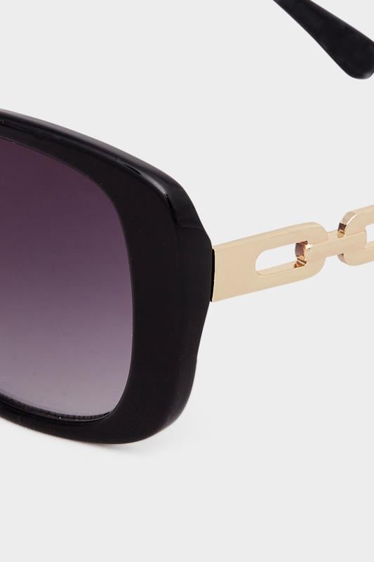 Evans Yours Black Chunky Chain Arm Sunglasses