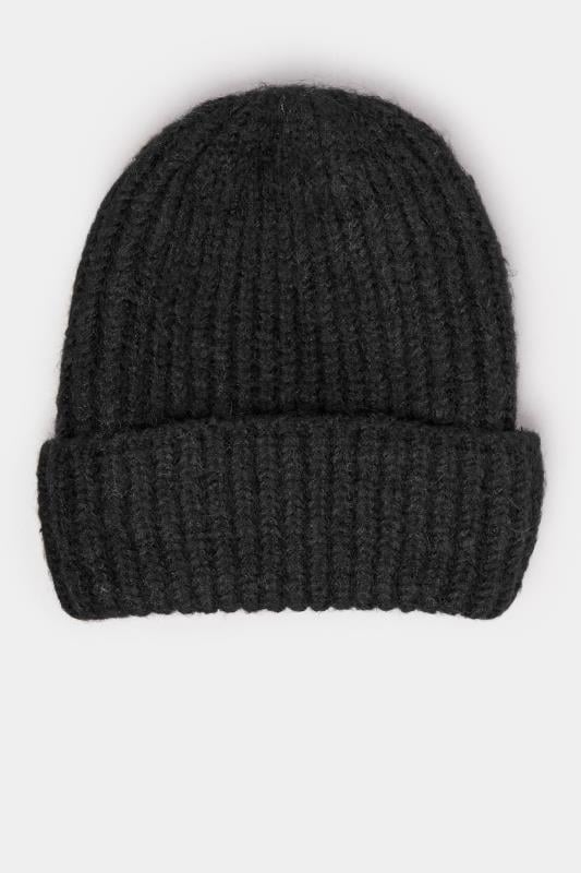 Evans Yours Black Chunky Knit Beanie