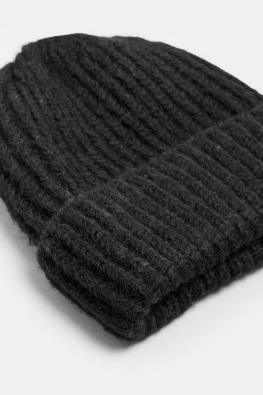 Evans Yours Black Chunky Knit Beanie
