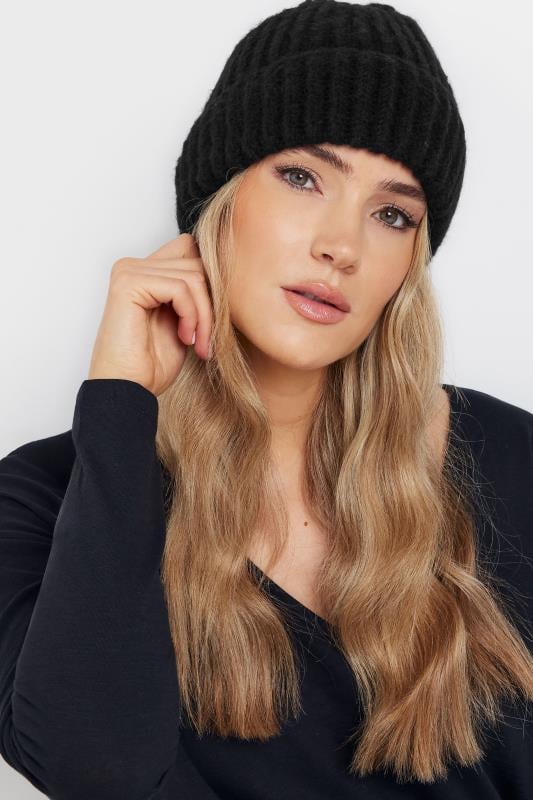 evans Yours Black Chunky Knit Beanie
