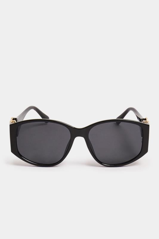 Evans Yours Black Circle Arm Detail Sunglasses