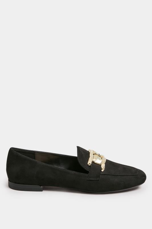 Evans Yours Black Closed Back Loafer In Wide E Fit