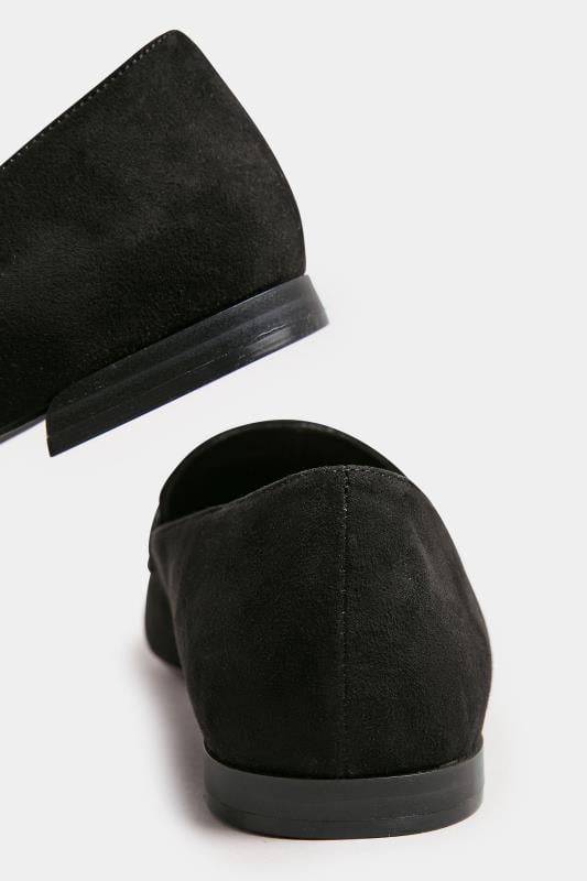 Evans Yours Black Closed Back Loafer In Wide E Fit